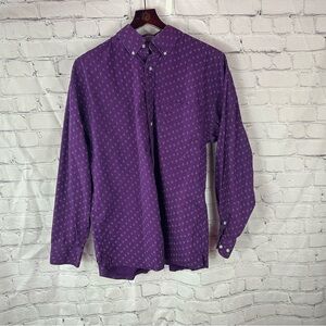 panhandle western Purple Men's cotton button front Shirt sz M festival party